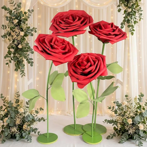 Fleur géante en papier de luxe en gros, rose artificielle faite à la main, grande pour mariage, Saint-Valentin, toile de fond, événement, scène, photo - Product Image 1