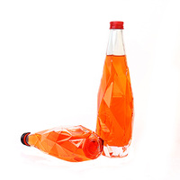Bouteille en verre 350ml 500ml, pour boisson, flacon de liqueur, de forme pointue, nouveau Design spécial