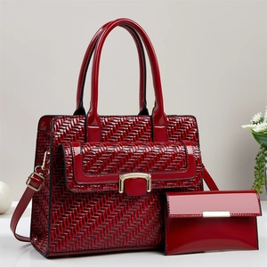 Conjunto de bolso de mano de dos piezas An Ru Shi, bolso tote negro de gran capacidad con correa cruzada para uso diario - Product Image 4
