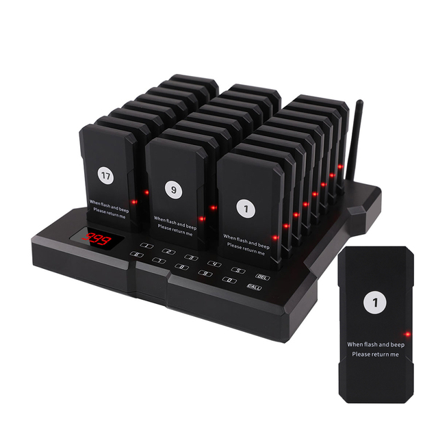 Customer Waiter Calling Beeper Wireless Restaurant Pager System Guest Pager Buzzer Vibration for Restaurant Cafe Beach Bar