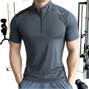 Chemises à revers unies personnalisables en gros pour hommes et femmes, en Spandex/Polyester écologique, extensibles, à séchage rapide, pour le fitness - Product Image 2