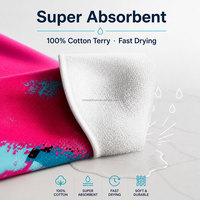 OEM Beach Towel Cotton Terry Custom Pattern Digital Printed 400GSM Thick Hotel Beach Towel Wholesale Factory