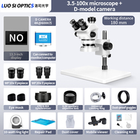 Microscope stéréoscopique trinoculaire à zoom 3,5x-100x avec caméra pour l'évaluation de bijoux et de montres