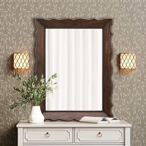 Specchio da Parete con Cornice in Legno Rustico Marrone Scuro 32"x24", da Appendere Verticale o Orizzontale, per Bagno e Arredamento Casa - Product Image 2