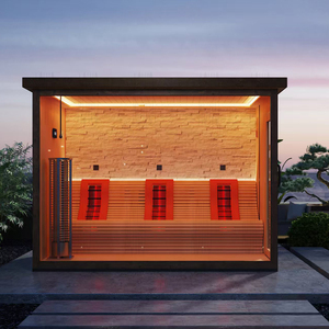 Sauna extérieur moderne de grande taille avec douche, chauffage infrarouge lointain, panneau de commande informatisé - Spa intérieur/extérieur, salle de vapeur pour hôtel, garantie 2 ans - Product Image 2