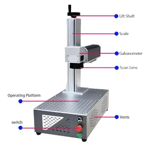 Vendita calda piccola macchina per incisione Laser uv 3w macchina per marcatura Laser Galvo co2 dinamica per piastra dati in alluminio vetro plastica