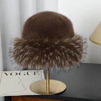 Gorro de esquí tipo cúpula con ribete de felpa, moderno, cálido, para ciclismo, a prueba de frío, gorro de piel para exteriores