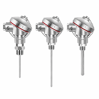 WZP-035 PT100 RTD Temperature Sensor Stainless Steel Probe IP65 Waterproof U-shaped Terminal Thread Mount 4-30mm Probe Length
