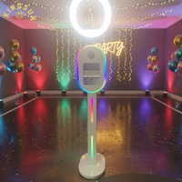 Machine Photobooth LED pour Mariages et Événements, avec iPad et Appareil Photo Reflex Numérique Premium, Montage Rapide