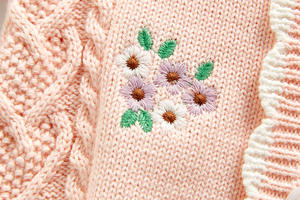 Ropa de otoño e invierno para bebés, peleles para recién nacidos, suéteres bordados de flores, mono de algodón tejido - Product Image 6