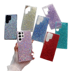 Custodia per telefono con paillettes di lusso per <span class=keywords><strong>Samsung</strong></span> S25 S24 S23 S22 Ultra S21 S20 FE Plus A14 A53 A33 A13 A32 A35 <span class=keywords><strong>Cover</strong></span> morbida epossidica - Product Image 1