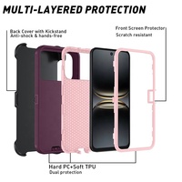 Étui de téléphone avec clip de ceinture noir en PC+TPU, vente chaude, support rotatif à 360 degrés, coque de téléphone combinée pour Tecno Spark 40 A-2631