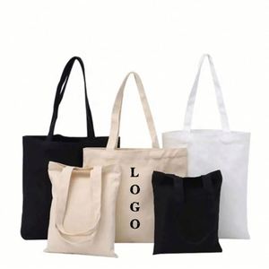 Sac fourre-tout en toile de coton beige extra large avec logo, robuste, pour femmes, pour les courses, imprimé sur mesure - Product Image 1