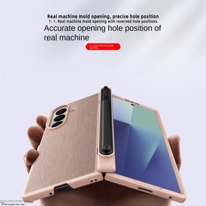 Funda para <span class=keywords><strong>Samsung</strong></span> Galaxy Z Fold 6/7 con textura <span class=keywords><strong>de</strong></span> lichi, PC+PU, protección completa <span class=keywords><strong>de</strong></span> la bisagra, con hebilla <span class=keywords><strong>de</strong></span> TPU, ranura para S Pen y protector <span class=keywords><strong>de</strong></span> pantalla - Product Image 4