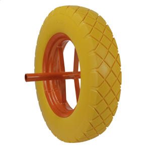 Roue en mousse PU de 14 pouces (3,50-8) de qualité supérieure, avec jante en acier rouge soudée, pour chariot à main/transporteur, vente en gros par Hanak Factory - Product Image 3