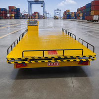 Chariot à plateforme électrique à 4 roues, robuste, 2 tonnes, avec plateforme de 4000x2000 mm, pour le transport à l'aéroport, au port maritime et en serre