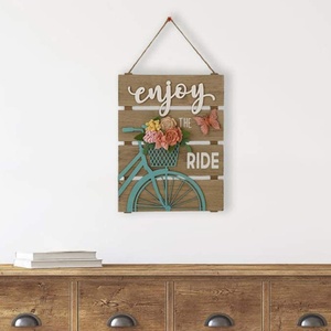 Decorazioni da Parete <span class=keywords><strong>in</strong></span> Legno per <span class=keywords><strong>Casa</strong></span>, Soggiorno e Camera da Letto, Tavola Decorativa Rettangolare <span class=keywords><strong>in</strong></span> Stile Country, Lavagna Creativa con Alfabeto - Product Image 1