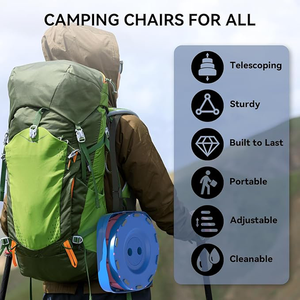 Tabouret pliant télescopique multifonction arc-en-ciel, chaise compacte et portable pour les voyages, la maison, le camping, la randonnée, le pique-nique - Product Image 5