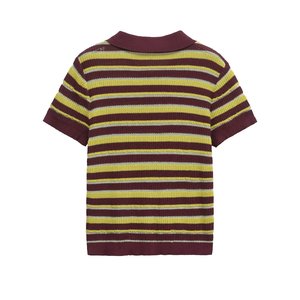 Camiseta Polo de Punto a Rayas, Informal y Versátil, para Mujer, Primavera 2026 - Product Image 3