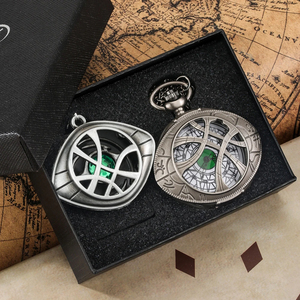 Montre de poche vintage Marvel Doctor <span class=keywords><strong>Strange</strong></span> Antique Retro Hollow Eye Agamotto Quartz en acier inoxydable avec chaîne de pull 3BAR étanche - Product Image 3