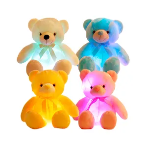 Oem özel yeni gelenler peluş oyuncak Led ışık çocuklar için küçük oyuncak ayı peluş Squishy oyuncak