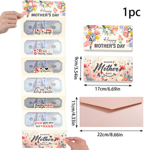 Biglietto Sorpresa per la Festa della <span class=keywords><strong>Mamma</strong></span> con Denaro Estraibile, Busta Regalo Creativa con Messaggi Sentimentali, Regali per la Festa della <span class=keywords><strong>Mamma</strong></span> - Product Image 2