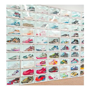 2021 Popular Supbro Standard Version Large Size Led Magnetic Plastic PC Sneaker Case Shoe Storage Box