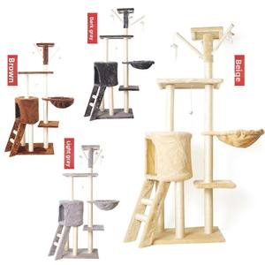 Tiragraffi per Gatti Tutto in Uno con Cuccia Giocattolo Speciale in Sisal Piattaforma per Salti per Gatti di Grossa Taglia Struttura da Arrampicata in Legno Forniture per Gatti per Commercio Estero - Product Image 6