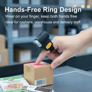 Escáner de Código de Barras de Anillo de Dedo Mini CCD 1D 2D <span class=keywords><strong>Netum</strong></span>, Lector de Códigos QR Portátil, Escáner de Código de Barras Inalámbrico Bluetooth R2L R3L - Product Image 2