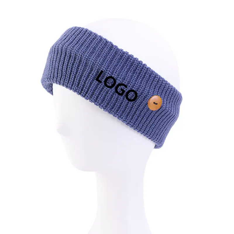 Customize Logo Color Winter Warm Kitted Headband Soft Stretch Crotchet Ear Warmer Turban Head Wraps