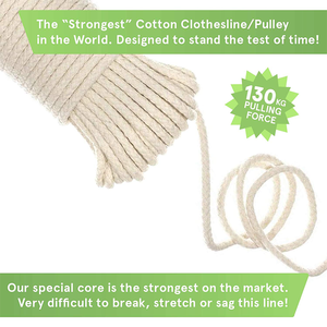 Corde en coton tressée de 4 mm, robuste, haute résistance, absorbant les chocs, écologique, flexible, pour <span class=keywords><strong>étendoir</strong></span> moderne et balançoires - Product Image 3