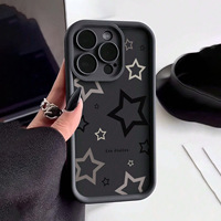 Casual Black Grey Star pour Apple 15 étui de téléphone portable pour iPhone 14 Pro Max 13/12 All-Inclusive Anti-Fall Xr 7 Plus Plus Retail