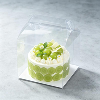 Boîte en plastique PET entièrement transparente pour gâteaux et sushis, avec poignée, anti-rayures, recyclable, épaisseur 0,3 mm, personnalisable, emballage alimentaire pour la pâtisserie