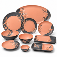 Service de table et vaisselle en mélamine avec assiettes imprimées à motif végétal en stock
