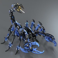 Juguete Educativo Mecánico de Precisión Scorpion Negro-Rojo con Esquema de Colores Mejorado, Ensamblaje de Metal, 454 Piezas, Rompecabezas 3D para Niños