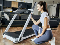 Tapis roulant électrique pliable de luxe Android sans installation avec écran tactile sans fil pour la fréquence cardiaque et les calories, idéal pour la maison