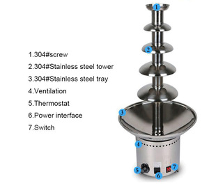Machine à <span class=keywords><strong>fontaine</strong></span> de chocolat rotative à 5 couches, pot chaud Commercial, arrosoir pour buffet d'hôtel, cascade - Product Image 4