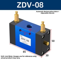 Vanne pneumatique intégrée ZDV-08 à inversion automatique de direction et régulation de vitesse pour vérins pneumatiques, corps en alliage d'aluminium