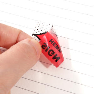 Foska Papeterie et Fournitures Scolaires 3 Couleurs Transparent PET Film Flèche Étiquettes Signe Ici Onglets pour Facile Notaire Livre Annotations - Product Image 3