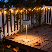 Lampe de table solaire étanche IP54 pour extérieur, batterie rechargeable, interrupteur tactile, lampe de bureau sans fil à intensité variable pour jardin, patio, camping