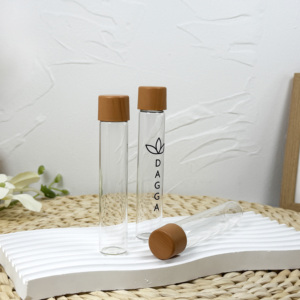 Tube à essai en verre à fond arrondi de 10ml avec capuchon Cigare étanche avec couvercle tournant résistant aux enfants Bouchon à vis en liège - Product Image 4