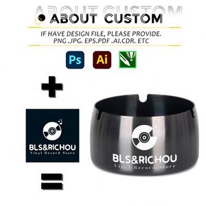 ที่เขี่ยบุหรี่สแตนเลสพร้อมโลโก้กำหนดเองในห้องรับแขกร้านอาหารและกันลม - Product Image 3