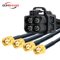 Arnés de Cableado Mini-Fakra Tipo A Negro 4 en 1 Hembra LVDS, Conversión a Arnés de Cableado SMA/FAKRA Macho a Hembra