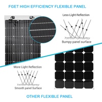 Panneau solaire flexible de 200 W, rendement de 22,3 %, compatible avec onduleur et batterie au lithium pour système d’énergie s
