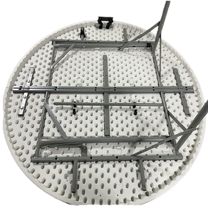 Plastic ronde opvouwbare tafel- en stoelenset - modern lichtgewicht ontwerp voor buitenbijeenkomsten, draagbaar - Product Image 1