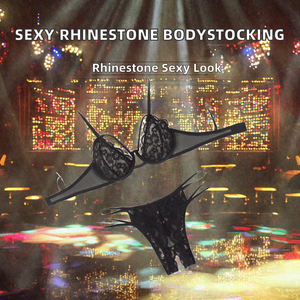Lencería Sexy Europea para Mujer, Manga Larga, Encaje, Ecológica, Transpirable, Vestido Bodystocking, Ropa de Club, Spandex/Algodón - Product Image 2