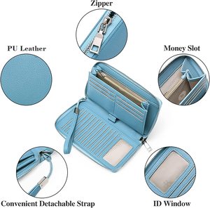 Portefeuille femme Zip autour du portefeuille grande capacité Long sac à main RFID bloquant cuir bonbons étanche PU Opp sac mode Guangdong - Product Image 5