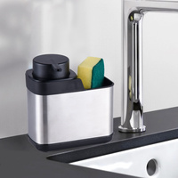 Organisateur d'évier de cuisine en acier inoxydable Caddy Distributeur de savon de cuisine Caddy
