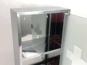 Boîte à médicaments murale à deux niveaux en acier inoxydable, trousse de premiers soins d'urgence, boîte médicale, rangement, armoire à médicaments - Product Image 5