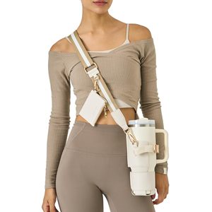 Bolsa de transporte de botella de agua Premium para Stanley 40oz, soporte de botella de agua de cuero PU moderno Simple con correa ajustable, tarjetero - Product Image 1